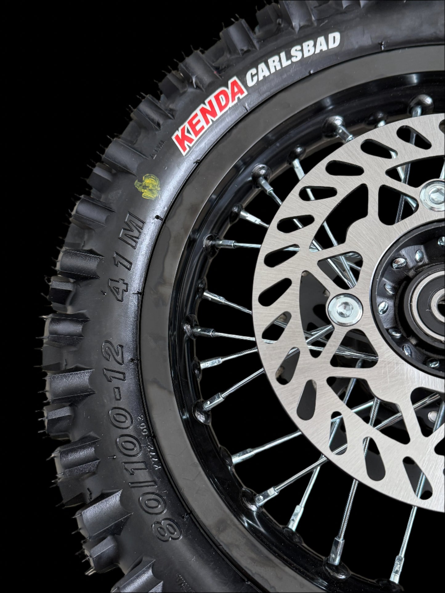 12/14 Inch Aluminum Dirt Wheels and Kenda Carlsbad Tires