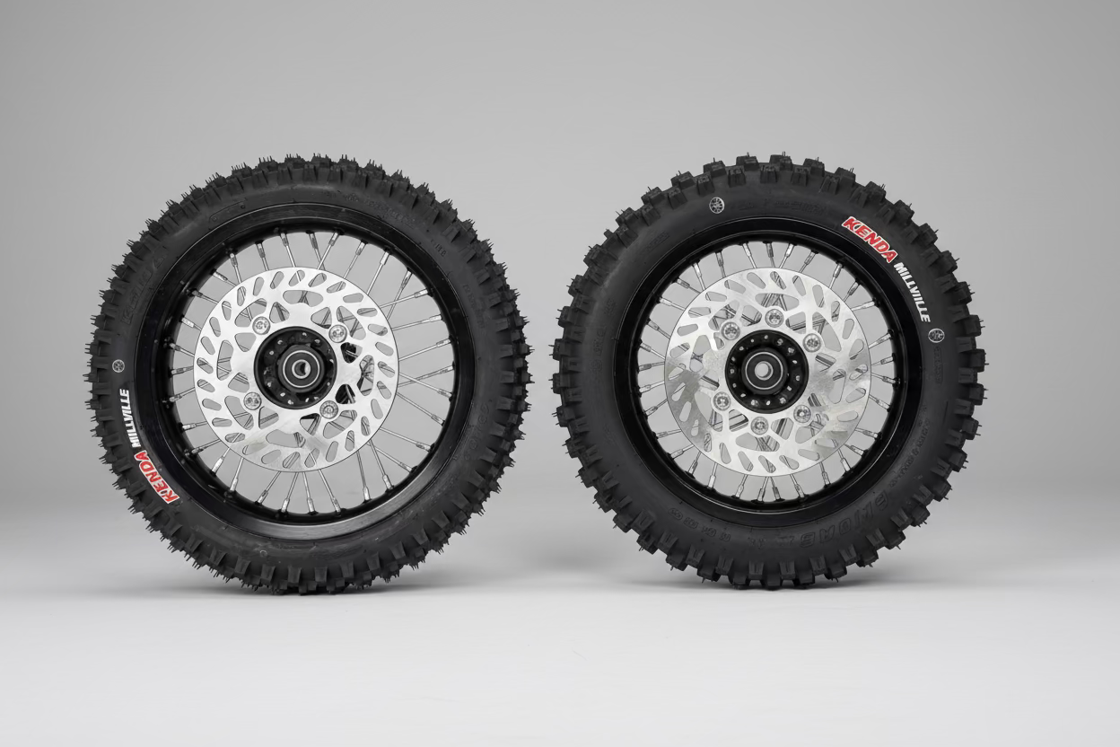 10/12 Aluminum Dirt Wheel Set for Razor w/Kenda Millville tires 10/12 Aluminum Dirt Wheel Set for Razor w/Kenda Millville tires