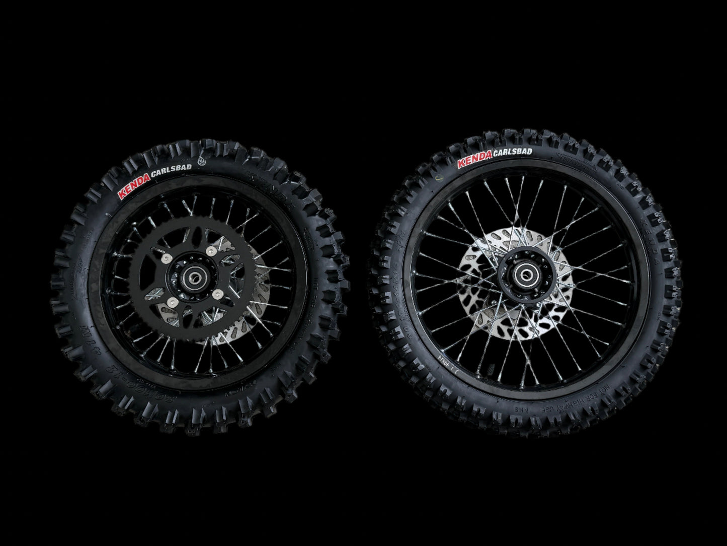 12/14 Inch Aluminum Dirt Wheels and Kenda Carlsbad Tires