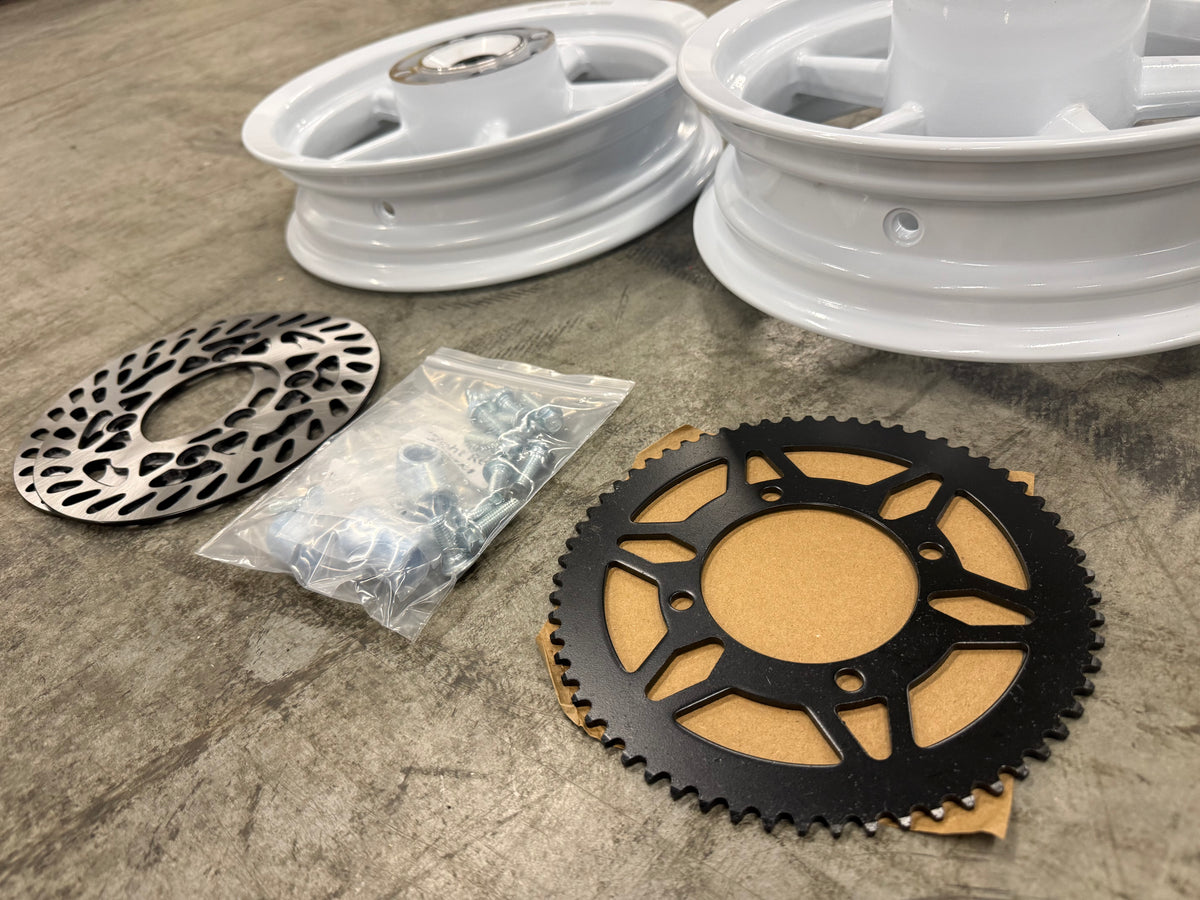 Mini White Rims 12in White Aluminum Wheels Set – Midwest Mini Mods