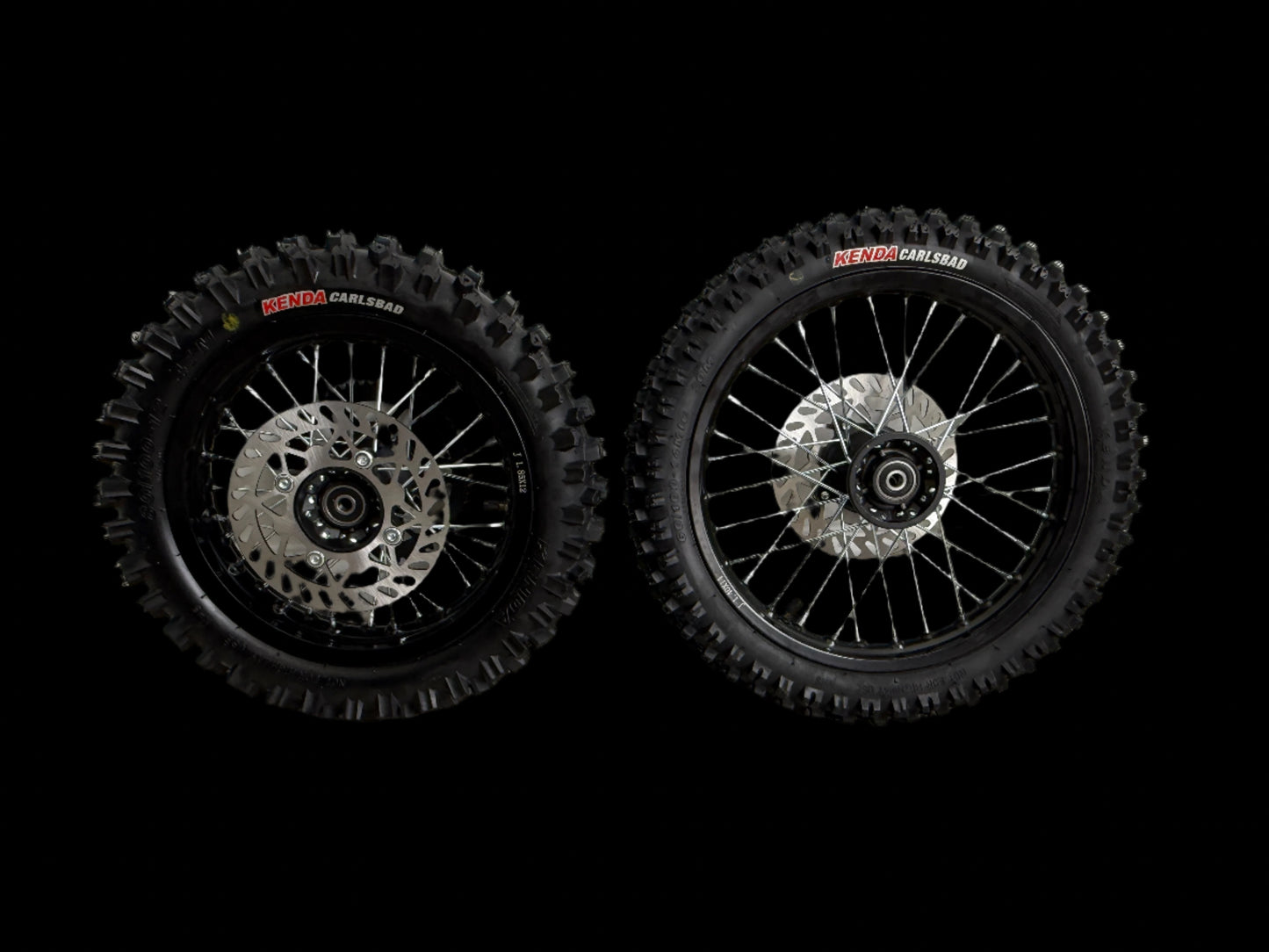 12/14 Inch Aluminum Dirt Wheels and Kenda Carlsbad Tires