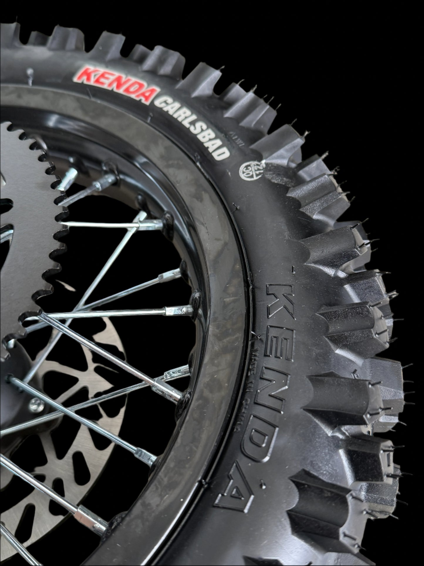 12/14 Inch Aluminum Dirt Wheels and Kenda Carlsbad Tires